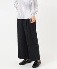 OLLCA08129 eur3(エウルキューブ) 【大きいサイズ】ストレッチワイドパンツ ブラック(94)