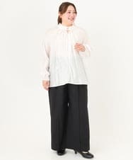 OLLCA08129 eur3(エウルキューブ) 【大きいサイズ】ストレッチワイドパンツ ブラック(94)