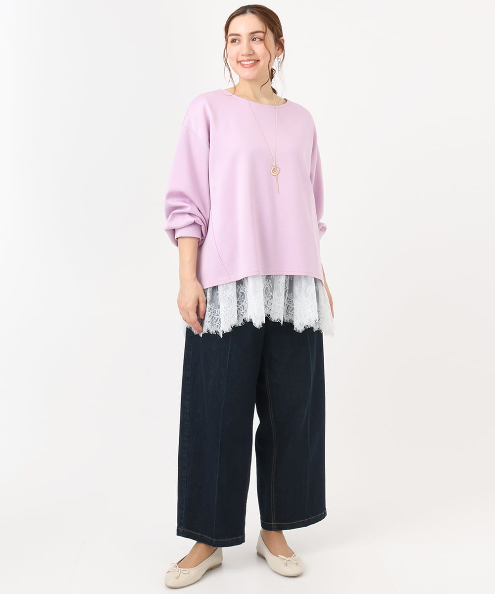 OLLCA09109 eur3(エウルキューブ) 【大きいサイズ】カーブデニムパンツ ネイビー(57)