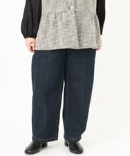 OLLCA09109 eur3(エウルキューブ) 【大きいサイズ】カーブデニムパンツ ネイビー(57)