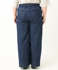 OLLEA19109 eur3(エウルキューブ) 【大きいサイズ】パネル切り替えデニム ネイビー(57)