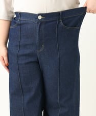 OLLEA19109 eur3(エウルキューブ) 【大きいサイズ】パネル切り替えデニム ネイビー(57)