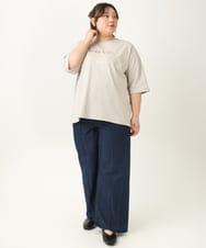 OLLEA19109 eur3(エウルキューブ) 【大きいサイズ】パネル切り替えデニム ネイビー(57)