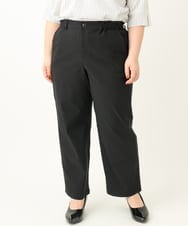 OLLEA22099 eur3(エウルキューブ) 【大きいサイズ】さらさらストレッチワイドパンツ ブラック(94)