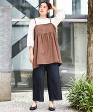 OLLJV03099 eur3(エウルキューブ) 【大きいサイズ】ワイドストレッチデニム ネイビー(57)