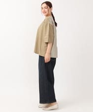 OLLJV03099 eur3(エウルキューブ) 【大きいサイズ】ワイドストレッチデニム ネイビー(57)