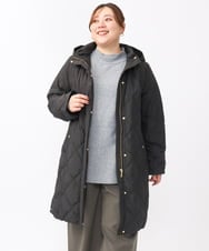 OLUAA01349 eur3(エウルキューブ) 【WEB先行販売】【大きいサイズ】ロングダウンコート ブラック(94)