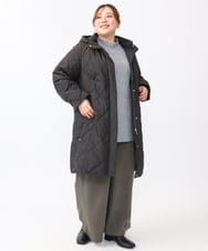 OLUAA01349 eur3(エウルキューブ) 【WEB先行販売】【大きいサイズ】ロングダウンコート ブラック(94)