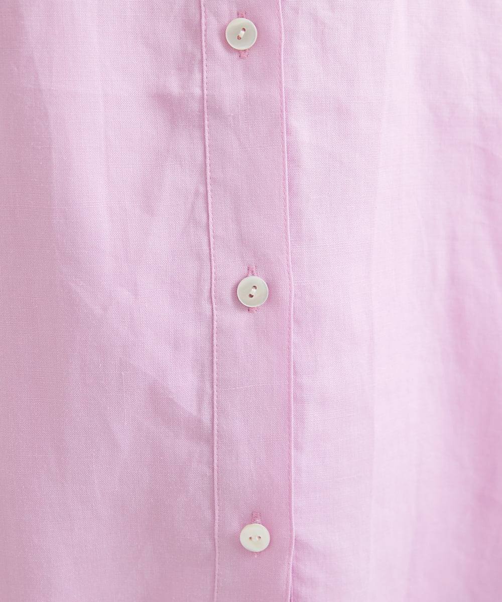 PHBGW48290 GEORGES RECH(小さいサイズ)(メゾン ドゥ サンク) ロゴ入りベーシックリネンシャツ ピンク