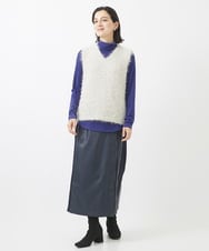 PHKAB13150 GEORGES RECH(小さいサイズ)(メゾン ドゥ サンク) カシミヤ混ボトルネックジャージーカットソー ライトグレー