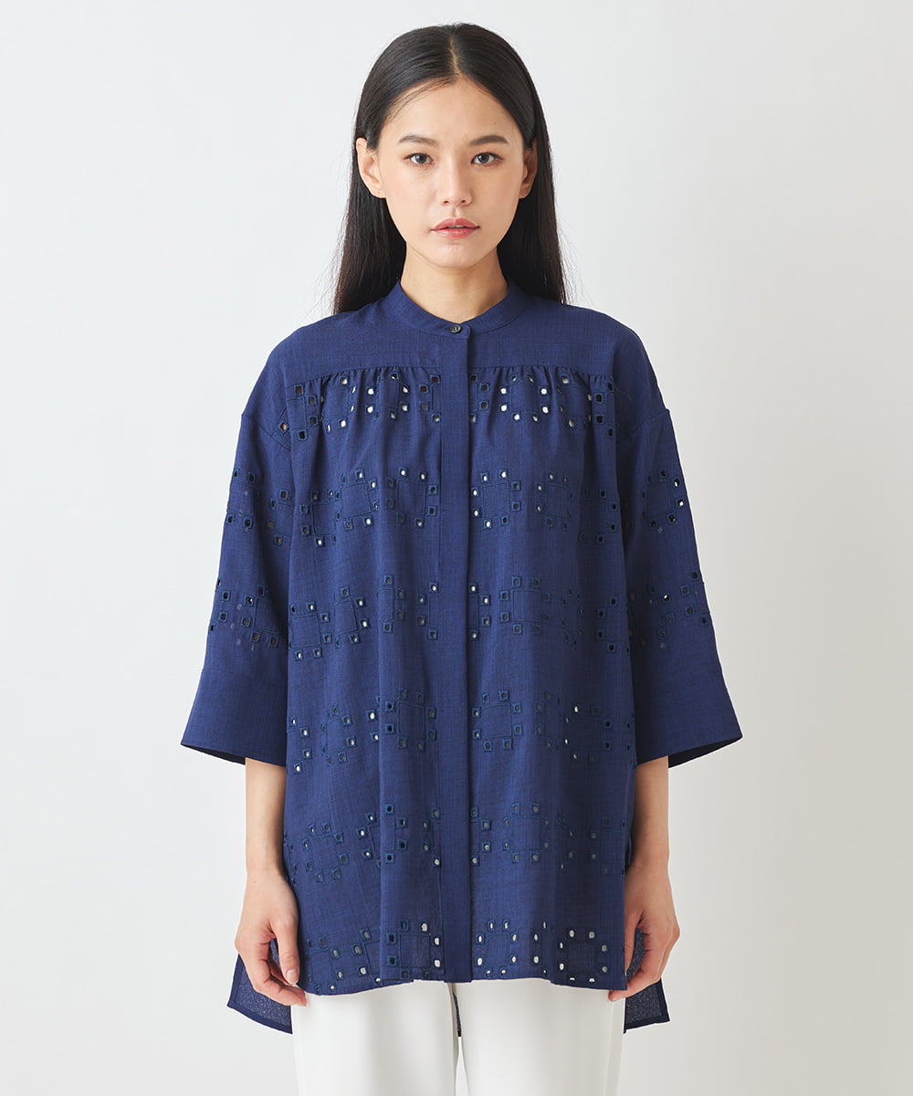 アイレット刺繍デザインチュニックシャツ(ブラウス・シャツ) | HIROKO