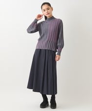 R6FAB31300 HIROKO BIS(小さいサイズ)(メゾン ドゥ サンク) 【小さいサイズ/アンサンブル対応】プレーティングリブニットプルオーバー グリーン