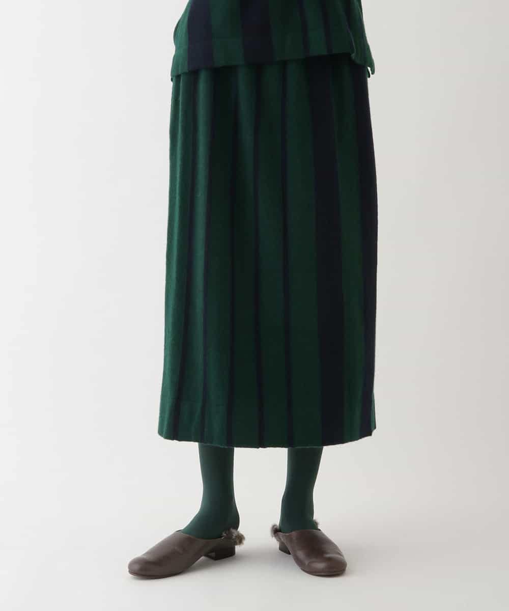 アシンメトリーストライプタイトスカート(ミモレ丈スカート) | HIROKO