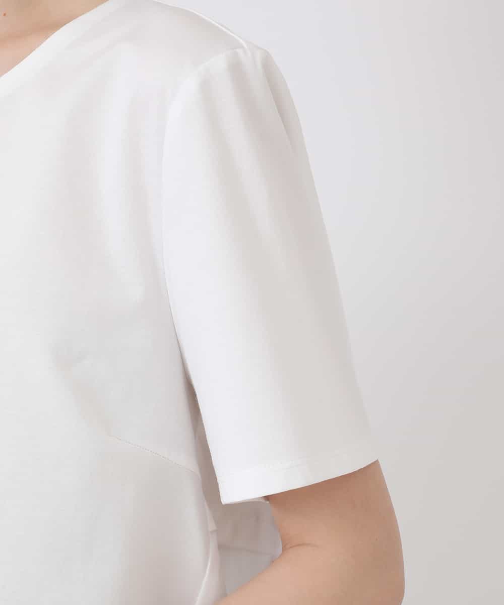 RBKHV15150 HIROKO BIS(ヒロコ ビス) バックフレアドッキングTシャツ /洗濯機で洗える ホワイト