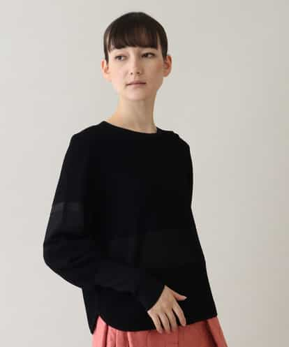 RHFLW02450 HIROKO KOSHINO ビックボーダーワッフルニットプルオーバー