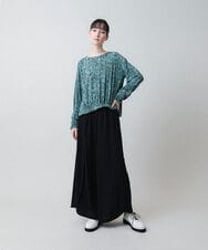 RHKEA23490 HIROKO KOSHINO(ヒロココシノ) レースモチーフプリントカットソー グリーン