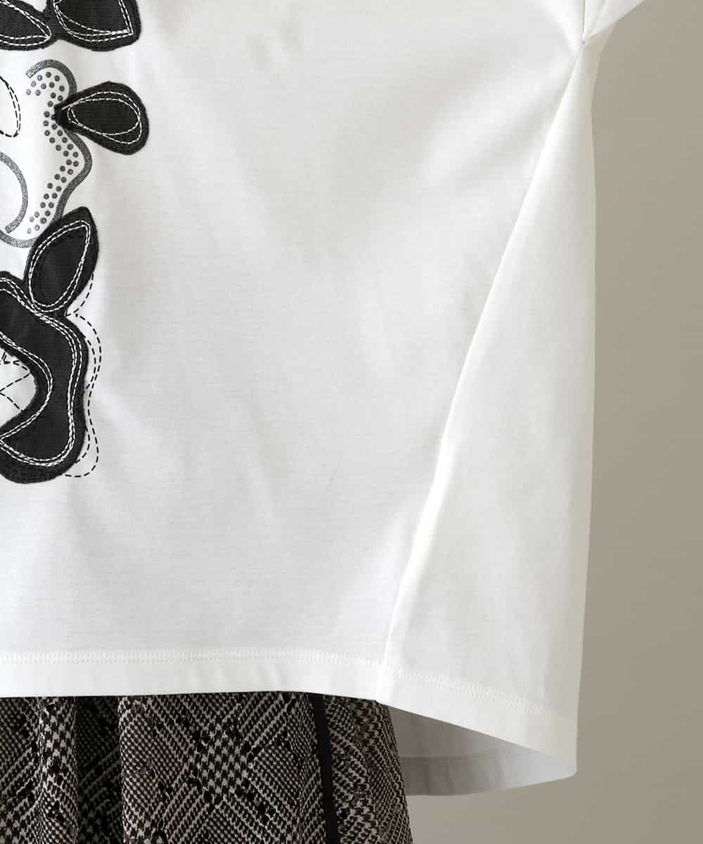 RHKGV06450 HIROKO KOSHINO(ヒロココシノ) 【日本製/洗える】カットワーク刺繍デザインカットソー ホワイト