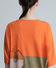 RHPIT58490 HIROKO KOSHINO(ヒロココシノ) 【洗える/日本製】フルーツアートドロップショルダーTシャツ オレンジ