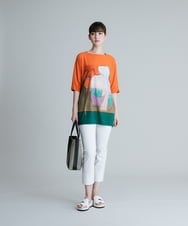 RHPIT58490 HIROKO KOSHINO(ヒロココシノ) 【洗える/日本製】フルーツアートドロップショルダーTシャツ オレンジ