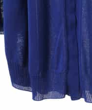 RLFGX08270 HIROKO BIS GRANDE(ヒロコ ビス グランデ) 【大きいサイズ】コイルヤーンボレロ風ニットカーディガン /洗える ブルー