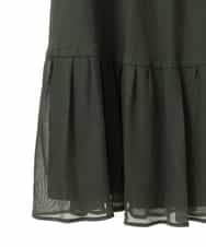 RLHGX11310 HIROKO BIS GRANDE(ヒロコ ビス グランデ) 【大きいサイズ/2WAY】ポケットベルト付きシアーメッシュスカート /洗える カーキ
