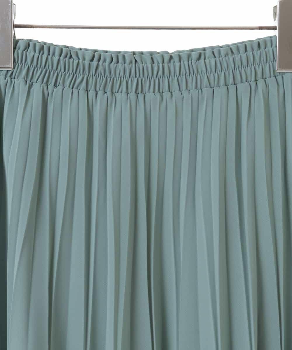 RLHIW42280 HIROKO BIS GRANDE(ヒロコ ビス グランデ) 【大きいサイズ】変形アコーディオンプリーツスカート /洗える グリーン
