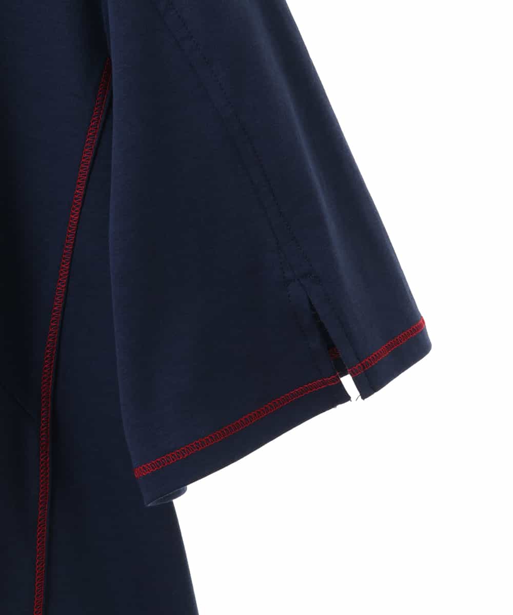 RLKGX02210 HIROKO BIS GRANDE(ヒロコ ビス グランデ) 【大きいサイズ】ステッチアクセントTシャツ /洗える ネイビー