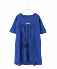 RLKGX03240 HIROKO BIS GRANDE(ヒロコ ビス グランデ) 【大きいサイズ】グラフィカルプリントTシャツ /洗える ブルー