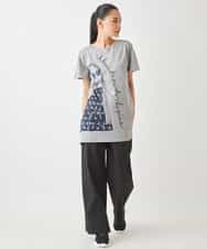 RLKGX04250 HIROKO BIS GRANDE(ヒロコ ビス グランデ) 【大きいサイズ】デザインプリントチュニックTシャツ /洗える ホワイト