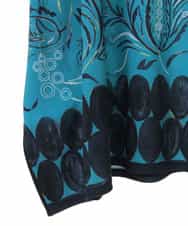 RLKHV11250 HIROKO BIS GRANDE(ヒロコ ビス グランデ) 【大きいサイズ】ペイズリー柄スクエアカットチュニック /洗濯機で洗える ブルー