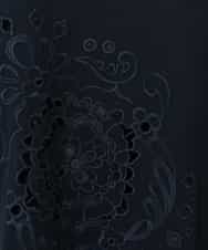 RLKHV23250 HIROKO BIS GRANDE(ヒロコ ビス グランデ) 【大きいサイズ】カットワーク刺繍デザインロングTシャツ /洗濯機で洗える ネイビー