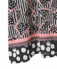 RLKIW30210 HIROKO BIS GRANDE(ヒロコ ビス グランデ) 【大きいサイズ】ジオメトリックドットデザインTシャツ /洗濯機で洗える ピンク