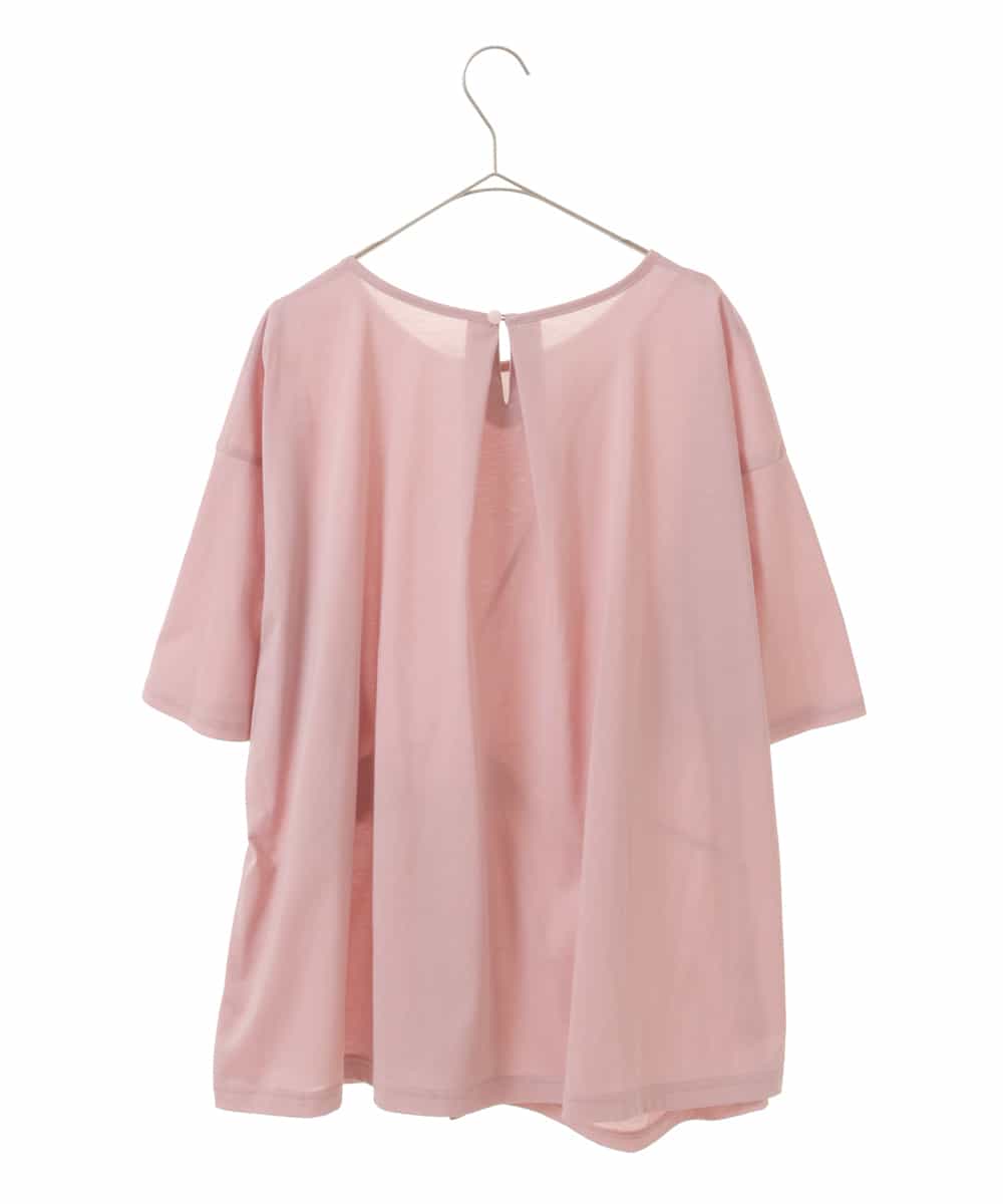 RLKIW32190 HIROKO BIS GRANDE(ヒロコ ビス グランデ) 【大きいサイズ】フロントリボンカットソーTシャツ /洗える ピンク