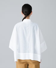 RSBHW01460 TRUNK HIROKO KOSHINO(ヒロココシノ) パンチングデザインブラウスシャツ /洗える ホワイト