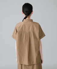 RSBHW02430 TRUNK HIROKO KOSHINO(ヒロココシノ) テールロングヘムパンチングデザインシャツ /洗える ベージュ