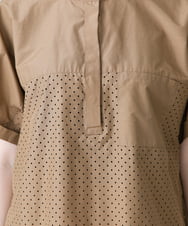 RSBHW02430 TRUNK HIROKO KOSHINO(ヒロココシノ) テールロングヘムパンチングデザインシャツ /洗える ベージュ