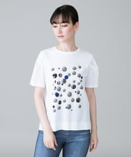 RSKHW05240 TRUNK HIROKO KOSHINO(ヒロココシノ) ドットロゴプリントTシャツ/日本製/洗える ホワイト