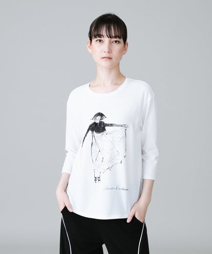 RSKHW15260 TRUNK HIROKO KOSHINO イラストスパンコールオリジナルTシャツ/日本製/洗える