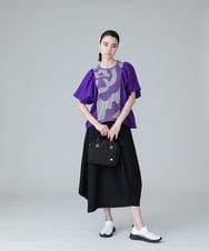 RSQIW29360 TRUNK HIROKO KOSHINO(ヒロココシノ) クールストレッチイレギュラーヘムスカート /洗える ブラック