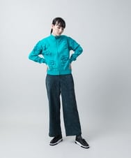 RSSAA08460 TRUNK HIROKO KOSHINO(ヒロココシノ) ロゴモチーフニットブルゾン/洗える レッド