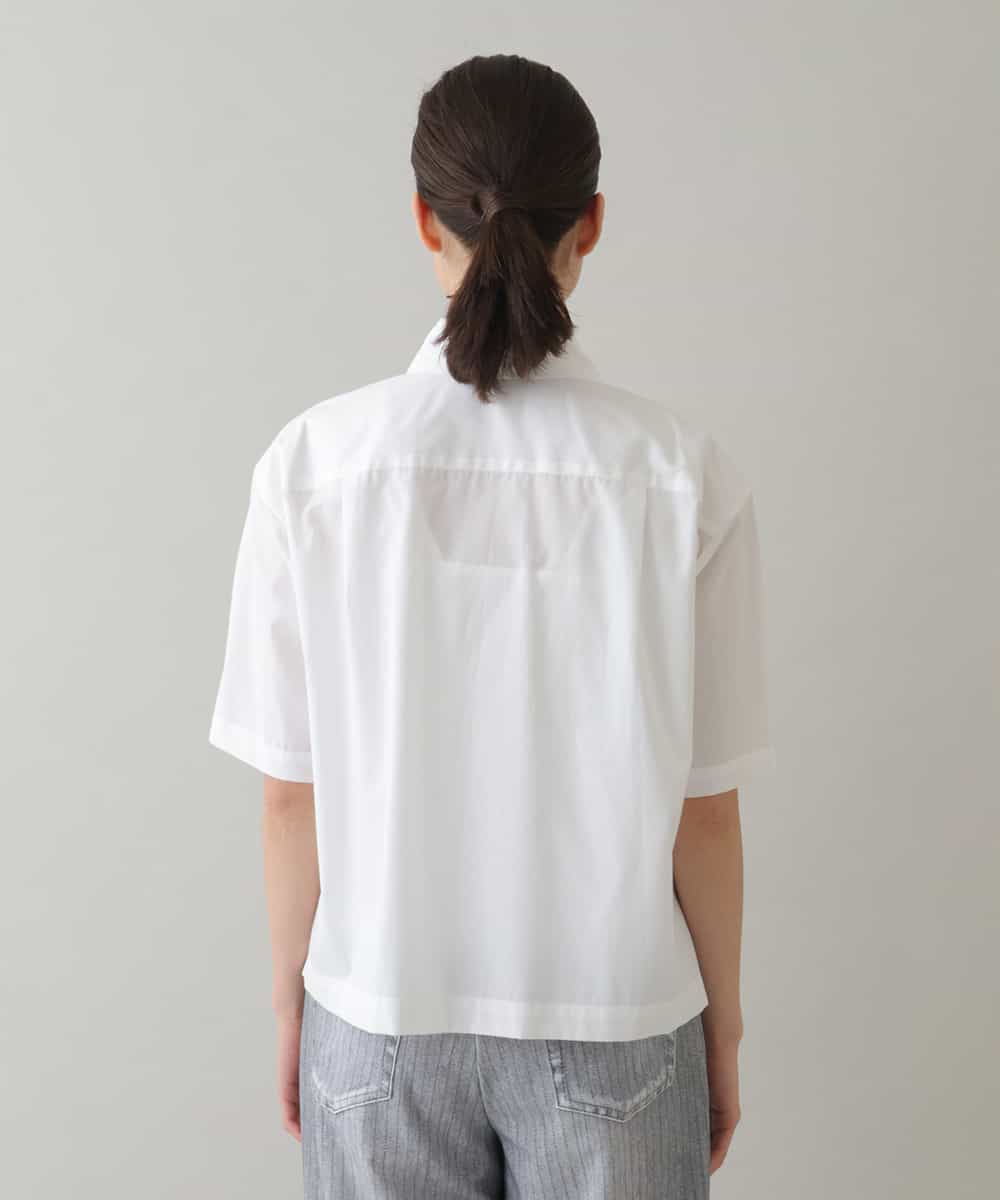 RSTHW06450 TRUNK HIROKO KOSHINO(ヒロココシノ) ロゴボーダーブロッキングデザインシャツ/日本製 /洗濯機で洗える ホワイト
