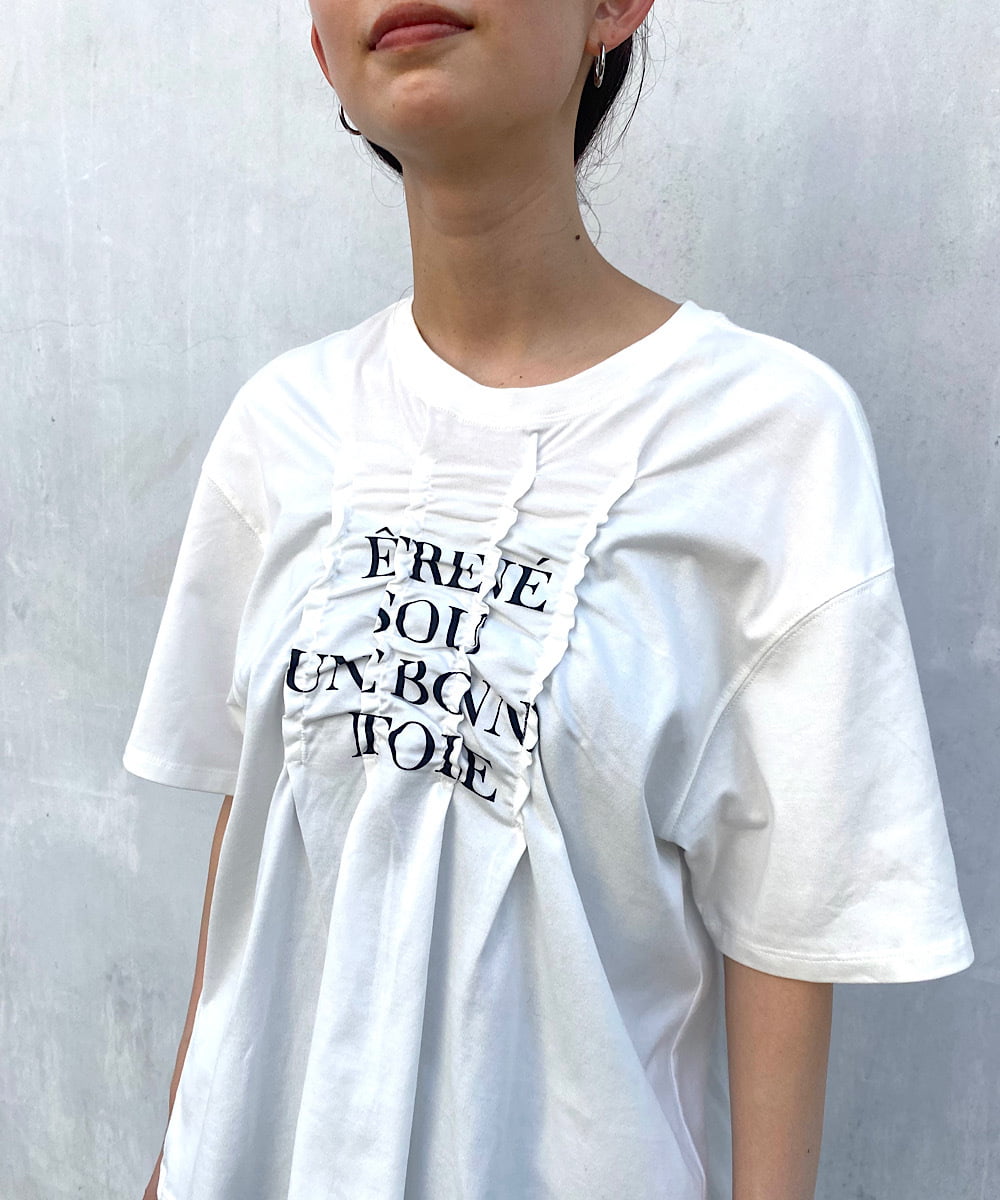 販売サイト superyaya フロントギャザーTシャツ - トップス