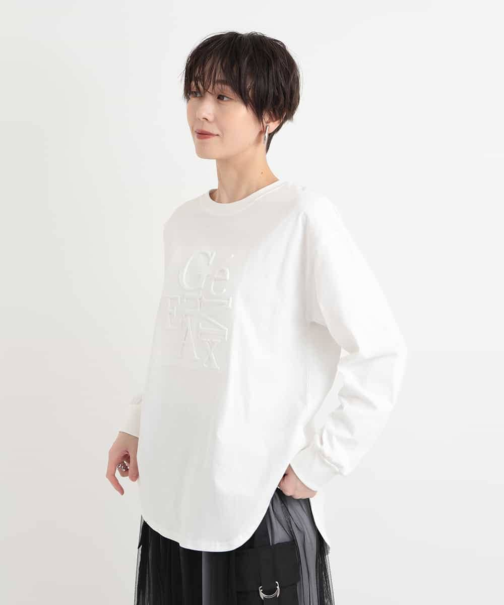 ZMKEB08079 al'aise modulation(アレーズモジュレーション) エンボスロゴコットンTシャツ ベージュ