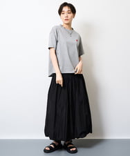 ZMKHW59089 al'aise modulation(アレーズモジュレーション) 【日本製】ハートスパンコールTシャツ グレー