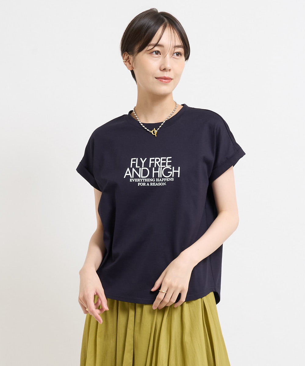 ZMKIW11080 al'aise modulation(アレーズモジュレーション) 【日本製】ロゴTシャツ ネイビー