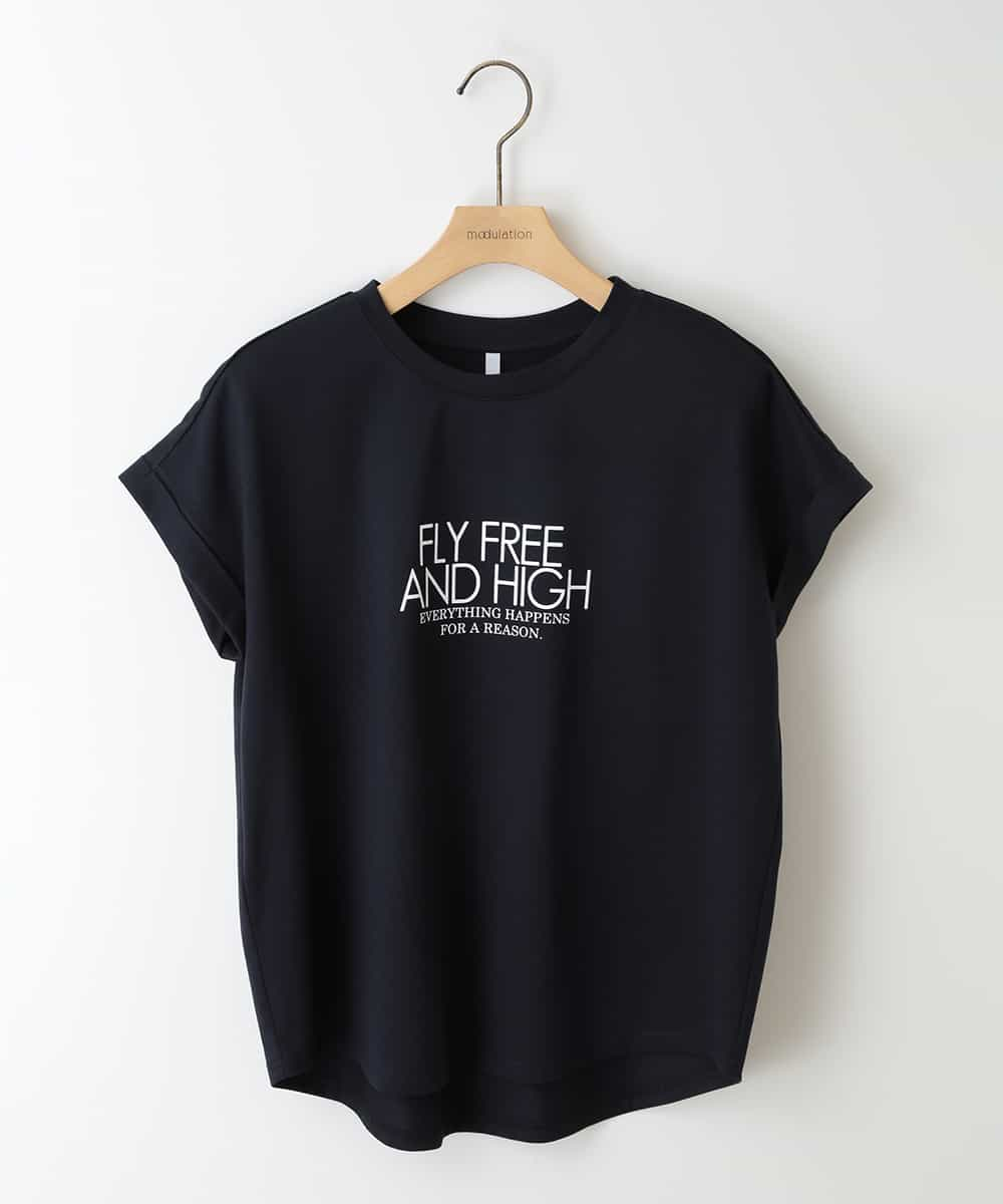 ZMKIW11080 al'aise modulation(アレーズモジュレーション) 【日本製】ロゴTシャツ ネイビー